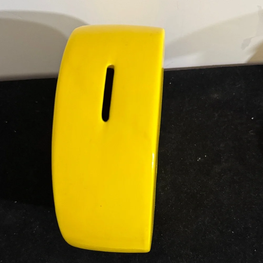 Emoji Heart Eyes Smiley Face Yellow Red Ceramic Coin Money Piggy Bank Saving